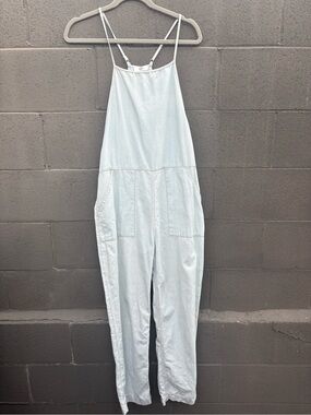 entro Light Wash Denim Spaghetti-Strap Overalls